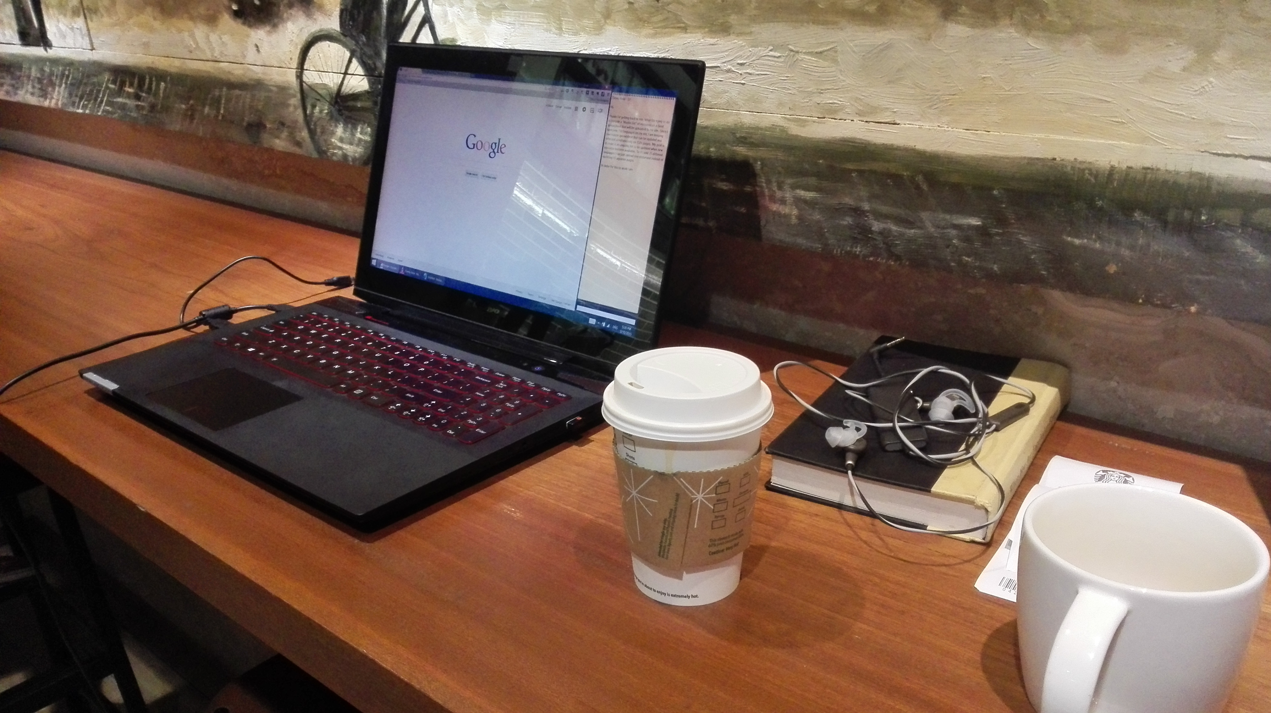My temporary workstation at a Starbucks in Hanoi