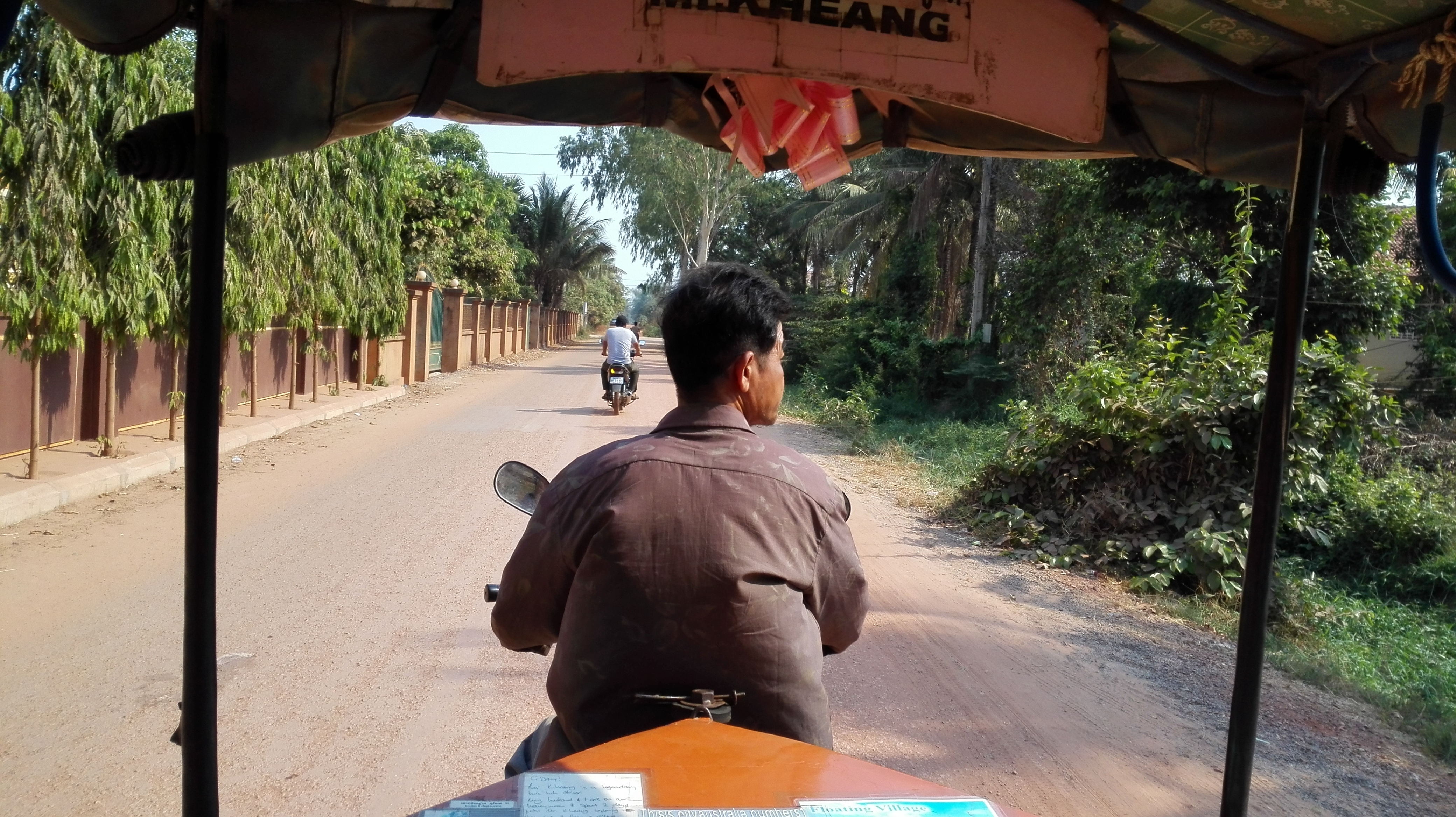 View from the back of a tuk tuk