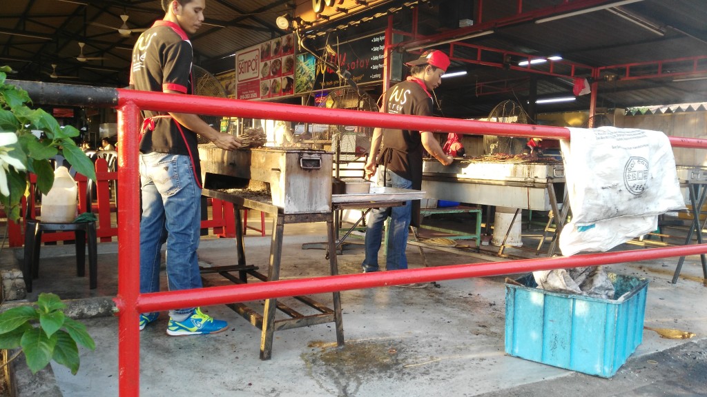 Grillmasters during preparing Satay, Kajang's specialty